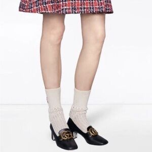 Gucci Victoire 55 Loafers with Antique Gold GG logo leather- preppy classic